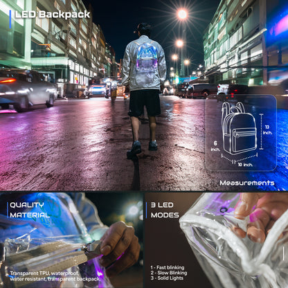 LED Backpack & Shoelaces Combo (Perfect for Festivals & School)